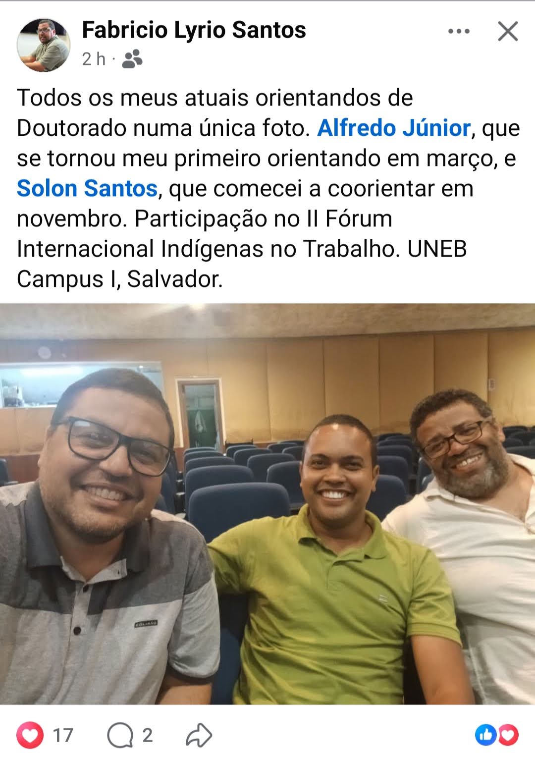 Alfredo com Fabrício Lyrio e Solon Santos