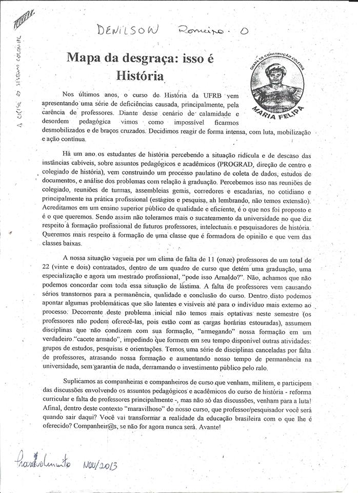 Mapa da desgraça: isso é História