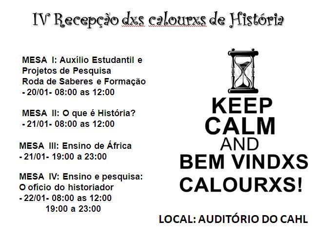 IV Recepção dos Calouros de História