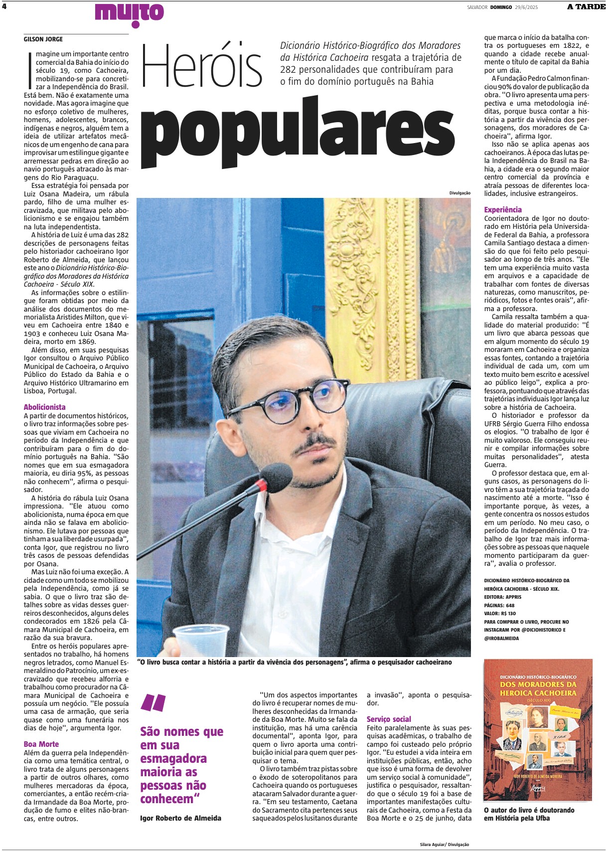 Registro da publicação do Dicionário Histórico-Biográfico